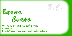 barna csapo business card